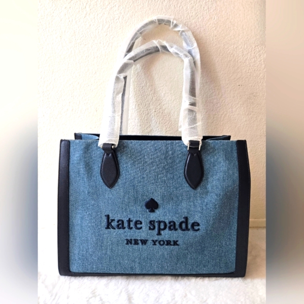 🛑SOLD‼️Kate Spade Ellie Denim Large Tote - Picture 6 of 8